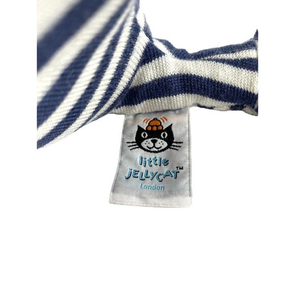 LITTLE JELLYCAT Walter the Whale Rattle Plush Toy Blue White Stripe Stuffed Anim - Picture 9 of 11